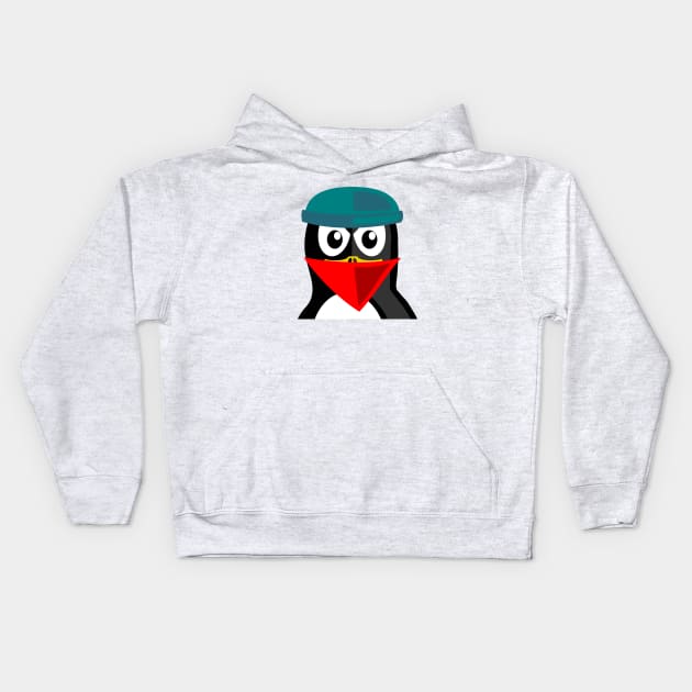 Crook Penguin Artwork for Black hat Coders and Nerds Kids Hoodie by PatrioTEEism